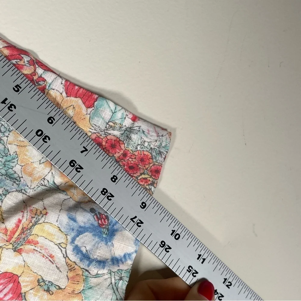 J. Crew Floral Shirt Men's Sz L 100% Linen Camp Collar Button Up Short Sleeve